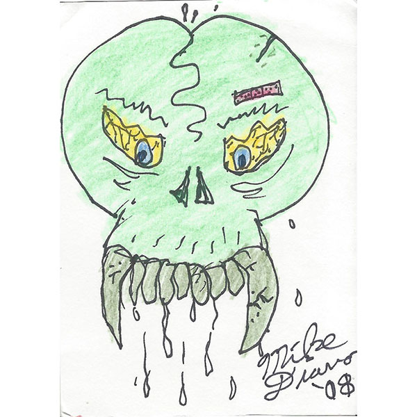 Green Skull,<br />
2 3/4" x 3 3/4",<br />
SOLD