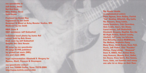 REO Speedealer CD, Royalty Records, 1998