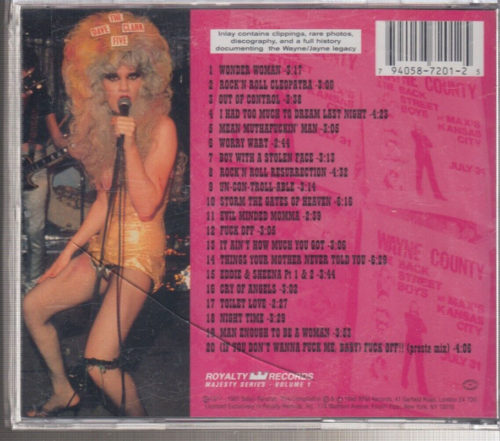 Wayne Jayne County "Rock 'n' Roll Cleopatra" cd