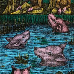 La noyade (Drowning) Cult Pump ed., color silkscreen on paper, 46 x 62 cm (18.1 x 24.4")