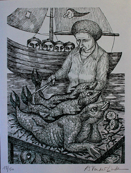 Anne van der Linden LA POISSONNIÈRE (The Fishmonger), Silkscreen