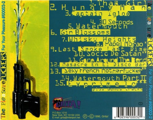 THE PLEASURE FUCKERS "For Your Pleasure" CD, Grita! Records, 1996