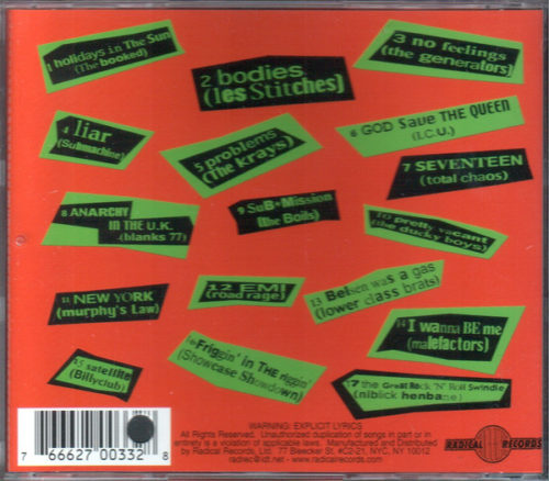 Various – Never Mind The Sex Pistols Here's The Tribute CD, Radical Records, 2000