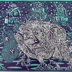 Joakim Drescher THE MUSEUM Linocut Print