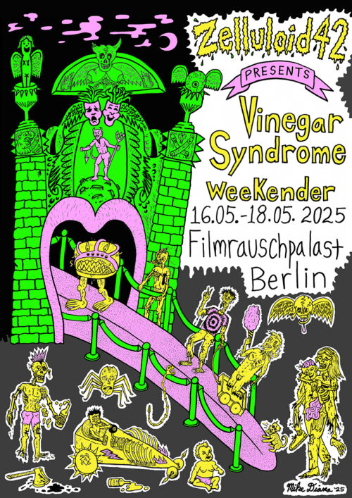 Zelluloid42 Riso Print for Vinegar Syndrome Weekender by Mike Diana